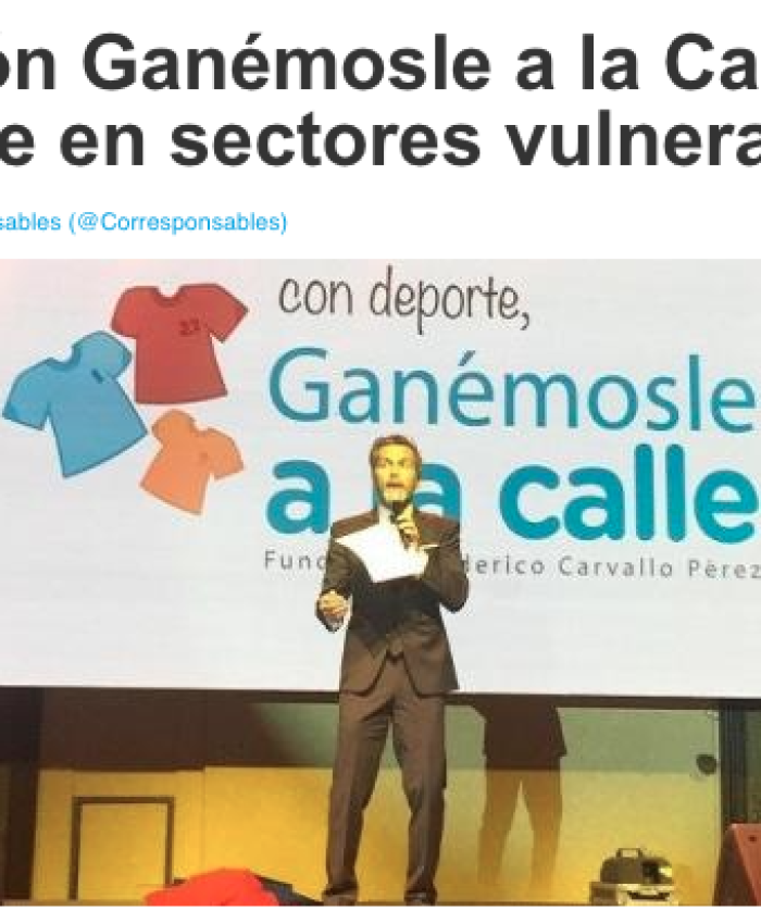Corresponsables “Fundación Ganémosle a calle, por el deporte en sectores vulnerables”